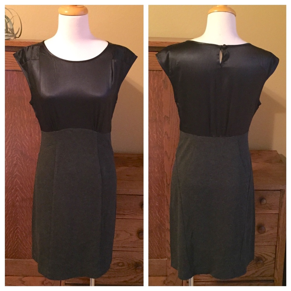 Theory Black Silk top & jersey bottom; Dress Sz 6, Like NWOT
